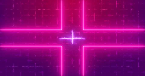 Futuristic glowing lines on a grid background.Transferring big data.Future .. Stock Illustration