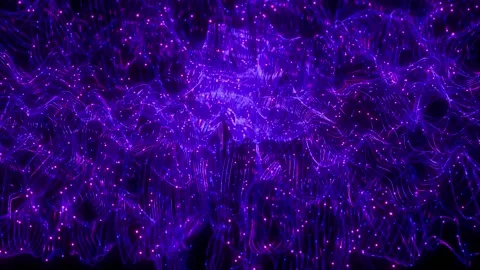 Futuristic Glowing Lines High-Tech Loop Animation Background Stock Footage 307417738