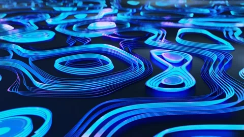 Futuristic Glowing Lines Loop Animated Background 4k Stock Footage 276496984