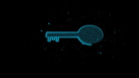 Futuristic glowing low polygonal pad lock key icon illustration background. Stock Illustration