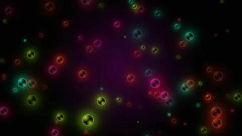 Futuristic glowing neon bubbles backdrop seamless animation loop Video stock 342134978
