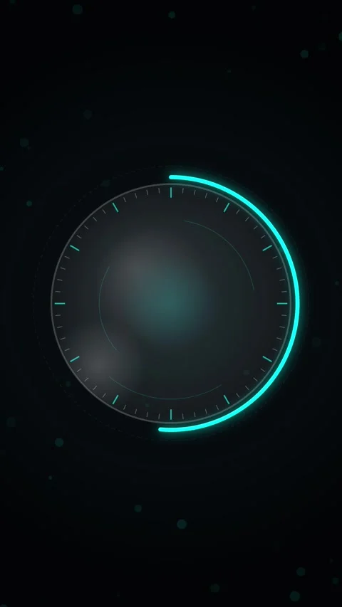 Futuristic glowing neon circular HUD display element abstract tech background Stock Footage 344930902