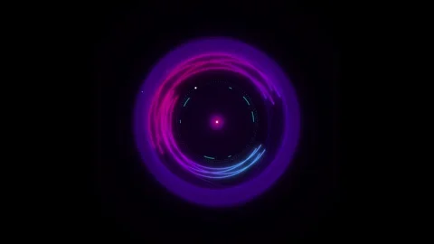 Futuristic glowing neon circular interface with vibrant purple and blue lig.. 動画素材 336365125