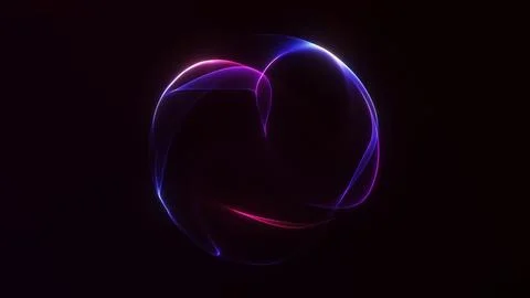 Futuristic glowing neon plasma sphere with flowing energy surface on dark b.. Stock Illustration