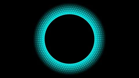 Futuristic Glowing Neon Ring Circle on Black Technology Background Stockillustratie