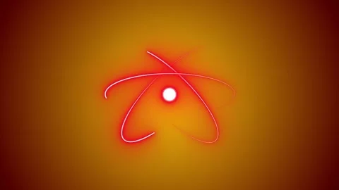 Futuristic glowing neutron animation featuring red neon orbit lines circlin.. Stock Footage 317144048