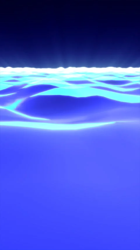 Futuristic glowing ocean of light with radiant waves under a dark blue hori.. Stock Footage 311204889