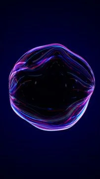 Futuristic glowing orb with neon light trails on a dark background 스톡 일러스트