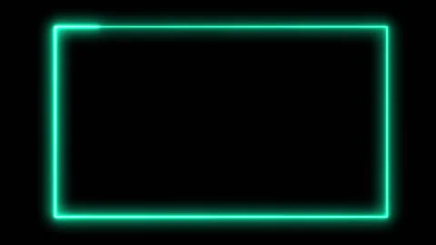 Futuristic Glowing Rectangle Neon Frame – Animated Green Light Line on Black Stock Footage 328955230