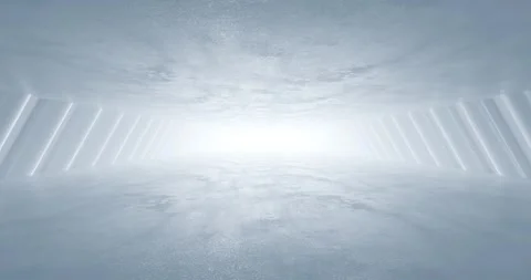 Futuristic glowing sci-fi corridor with bright perspective 3d loop animation Stock Footage 332312378