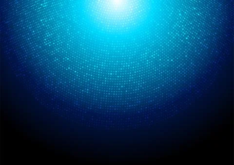 Futuristic glowing tech blue halftones dotted circles abstract background 스톡 일러스트