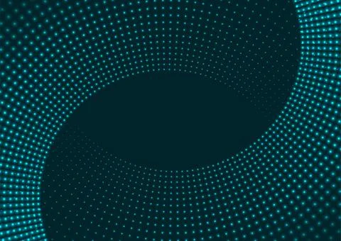 Futuristic glowing tech cyan blue halftones dotted circles abstract backgroun Illustrazione stock