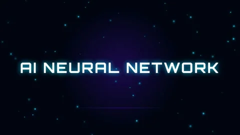 Futuristic glowing text "AI NEURAL NETWORK" on dark abstract technology bac.. Stock Footage 337500727
