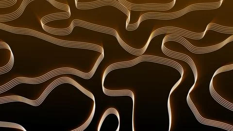 Futuristic glowing topographic wave lines on a dark background. Abstract te.. Stock Illustration