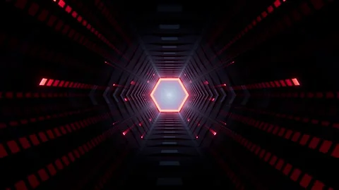 Futuristic glowing tunnel in motion loop animated Видео 332858689
