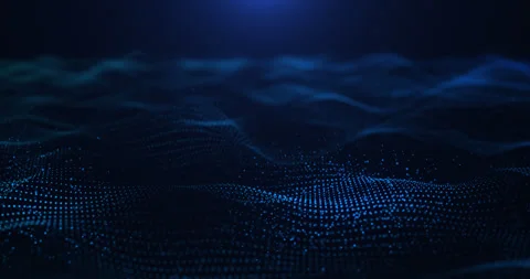 Futuristic glowing wave of moving glowing particles, optical fiber, abstract Stock Footage 240633389