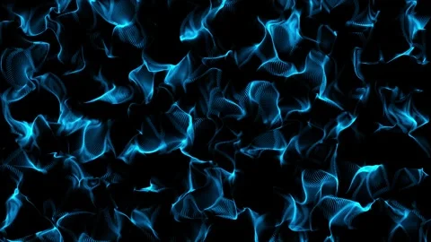 Futuristic glowing wave of moving glowing particles. Stock Footage 343906900
