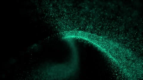 Futuristic glowing wave of moving glowing particles. Stock Footage 343906988