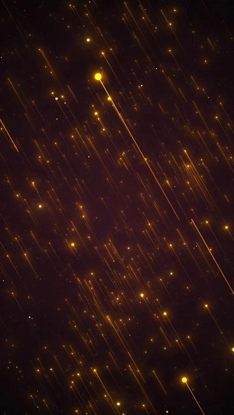 Futuristic gold data corridor glowing dotted columns, perspective grid floor, br Stock Footage 340477448