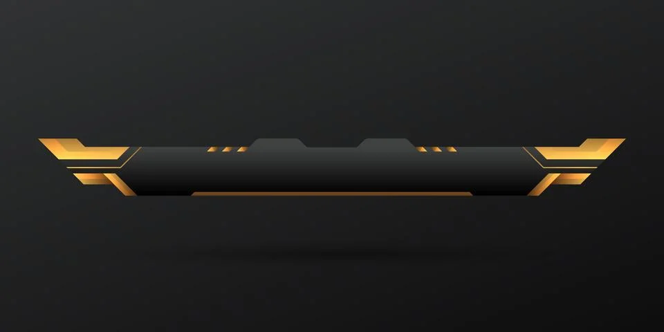 Futuristic golden border lower third game interface screen title banner Stock Illustration
