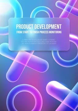 Futuristic gradient abstract background with blurred glass effect Stock Illustration