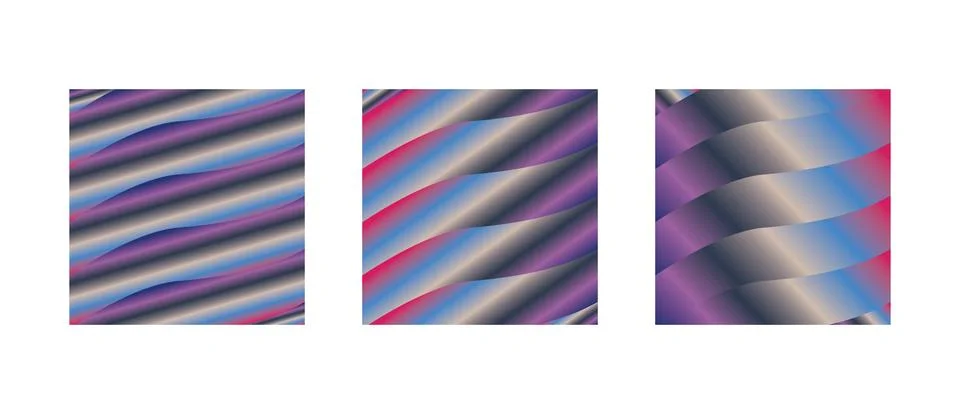 Futuristic Gradient Backgrounds with Vibrant Wavy Lines in Purple Blue Pink.. Stock Illustration
