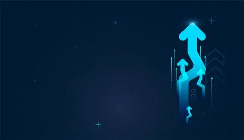 Futuristic gradients on a dark grid background evoke digital finance dashbo.. Stock Illustration