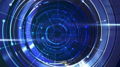 Futuristic graphic with blue lines and HUD elements Stock Footage 166372618