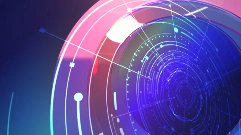 Futuristic graphic with lines and HUD elements Stock Footage 170286468