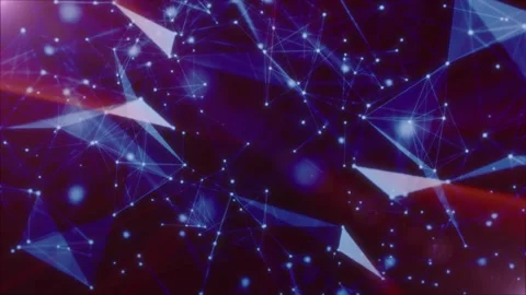 Futuristic graphic motion. Digital blue background with dots and lines. Database Stock Footage 251538189