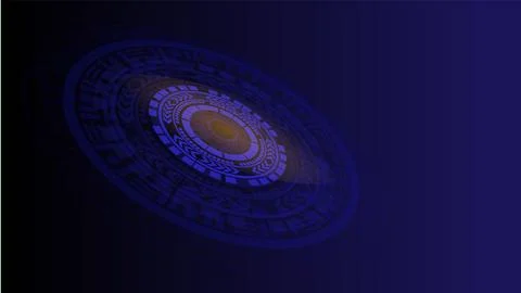 Futuristic graphic user interface dark background . Abstract techno circle... Stock Illustration