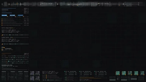 Futuristic graphic user interface head up display blank screen template Stock Footage 130039136