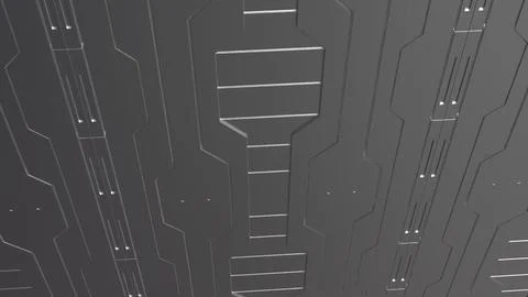 Futuristic Gray Science Fiction Wall Panel Texture 3d render.. Stock Illustration
