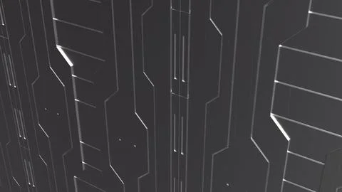 Futuristic Gray Science Fiction Wall Panel Texture 3d render.. Stock Illustration