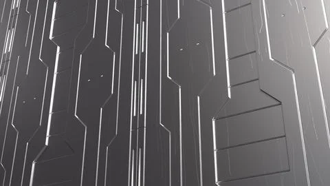Futuristic Gray Science Fiction Wall Panel Texture 3d render.. Stock Illustration