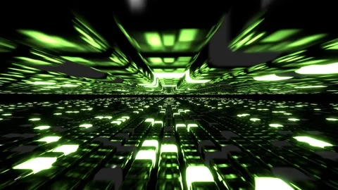 Futuristic green and white loop animation in 4k, technology concept background Vídeo Stock 228648660