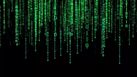 Futuristic Green Binary Code Matrix Digital Animated Cyber Technology Abstr.. Stock Footage 304422702