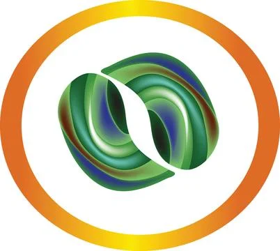 Futuristic Green Blue Spiral Ring Logo Design Illustrazione stock