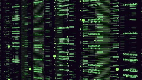 Futuristic green digital data stream background with binary code and glowing Stock Footage 333188597