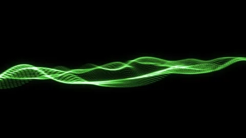 Futuristic Green Digital Mesh Wave Background with Data Flow Pattern 库存影片 333701489