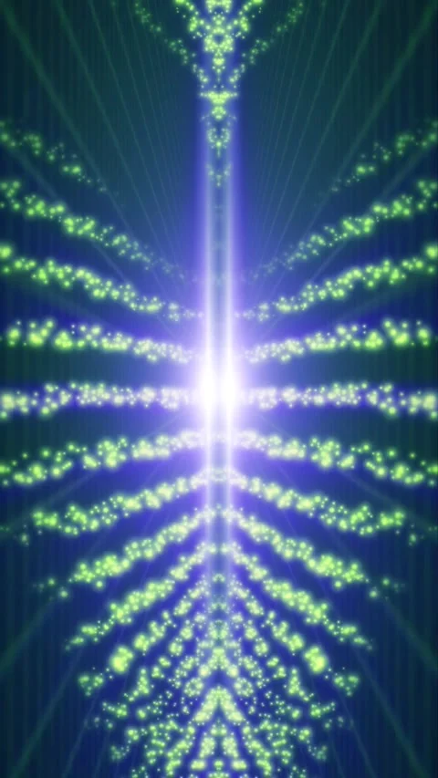 Futuristic Green Digital Particle Tunnel Perspective Loop Stock Footage 344379072