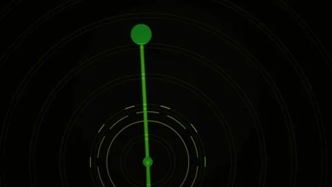 Futuristic Green Digital Radar Scanning Interface Screen. Stock Footage 334521778