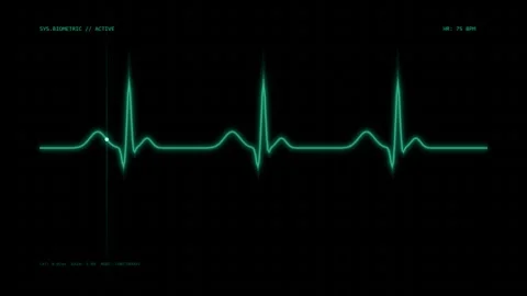 Futuristic Green ECG Heartbeat Pulse and Medical Monitor Screen Loop Stock Footage 346333333