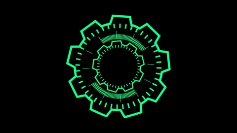 Futuristic Green Geometric Tech Abstract Design on Black Background Stock Footage 339114381