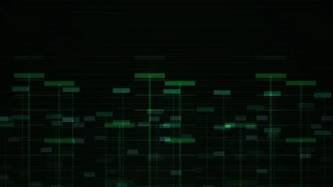 Futuristic green grid data visualization. Stock Footage 334186372