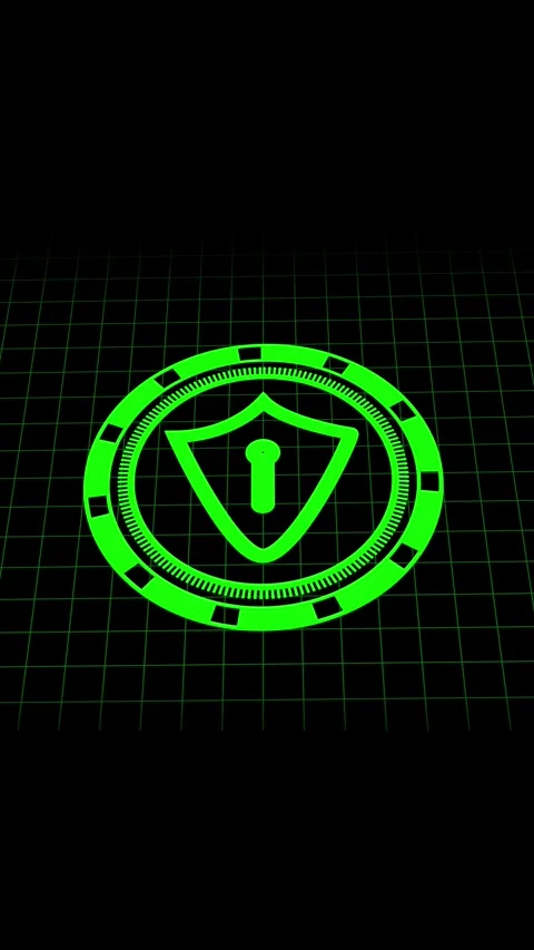 Futuristic Green Grid Pattern on Black Background texture digital Stock Footage 337461228