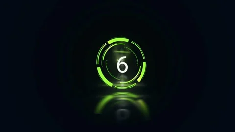Futuristic Green HUD Countdown Timer Animation 10 to 0 Stock Footage 336598267