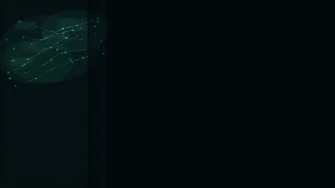 Futuristic green HUD interface elements on dark background with copy space Vídeos de archivo 336216396