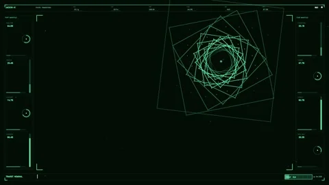 Futuristic green HUD interface with tactical telemetry data and geometric s.. Stock Footage 334093385