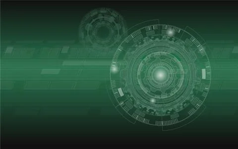 Futuristic Green HUD user interface screen design Sci-Fi UI technology Stockillustratie